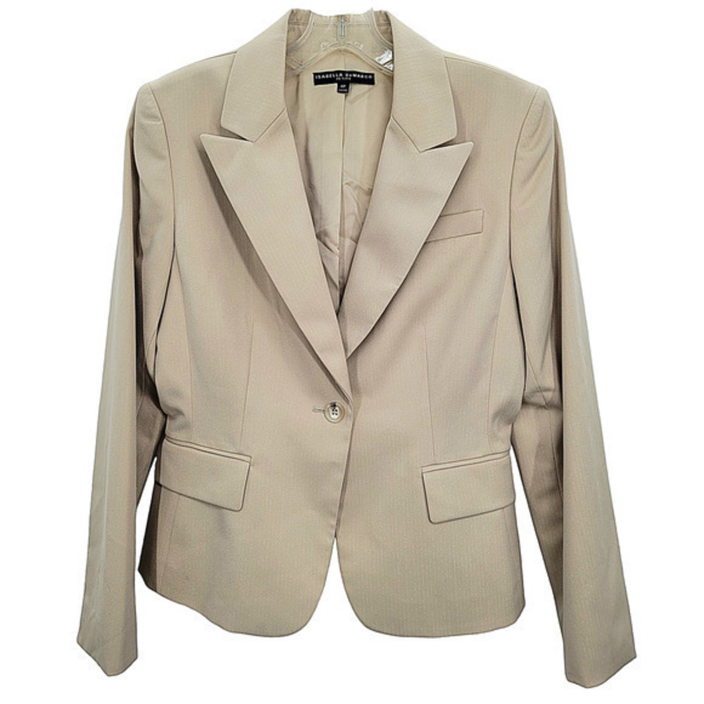 HP Isabella DeMarco Petites Metallic Strip Single Breasted One‎ Button Jacket